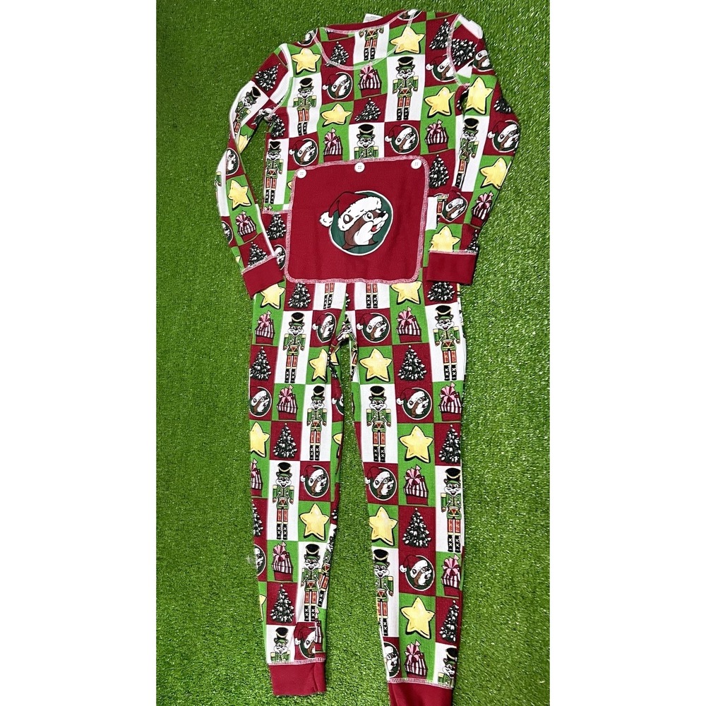 BUC-EES One Piece Long Johns Youth Medium Pajamas Holiday Christmas Bucee Beaver